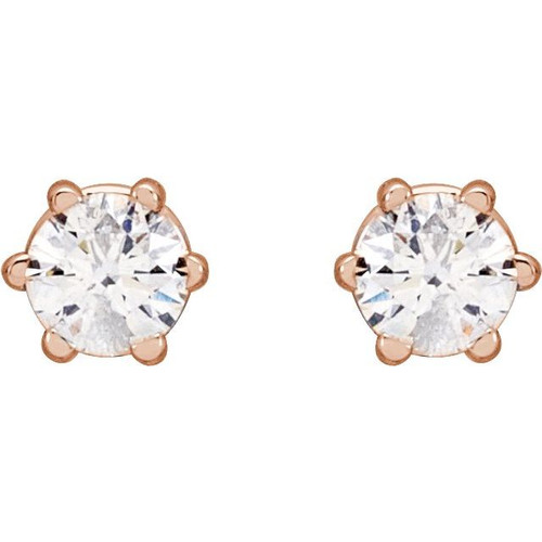 14K Rose 1/5 CTW Natural Diamond Stud Earrings.