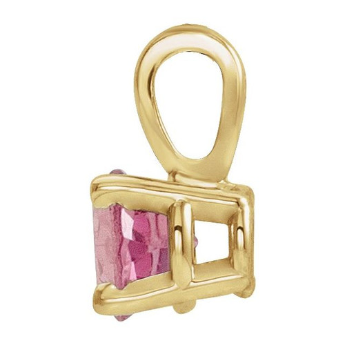 14K Yellow 4 mm Natural Pink Tourmaline Pendant