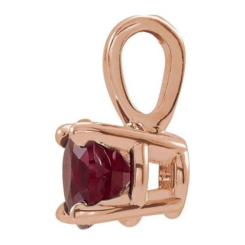 14K Rose 6 mm Lab-Grown Ruby Pendant
