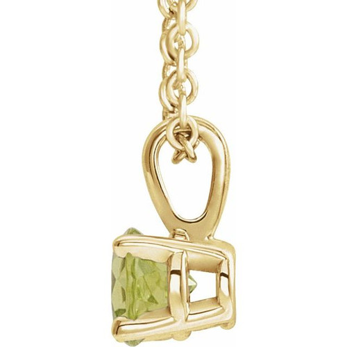14K Yellow 5 mm Natural Peridot 16-18" Necklace