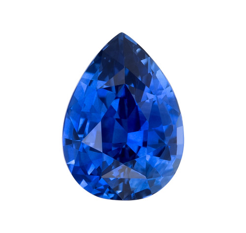 2.06 Vivid Royal Blue Sapphire Gemstone, Pear Shape,  8.6 x 6.2 mm