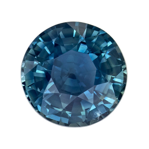 1.03 Carat Teal Blue Green Sapphire Stone, Round Shape, 5.8 mm