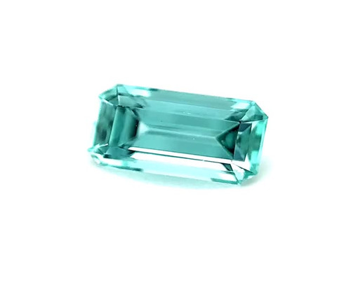 1.35ct Green Tourmaline Emerald Cut Gem - Strong Bluish Green - $1130 USD