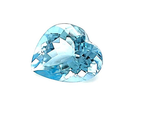 Heart 4.46 carats Blue Aquamarine, 11 x 11.17 x 7.17