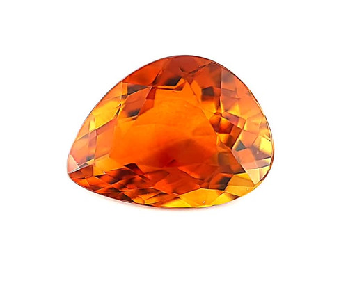 11.14ct Pear-Shaped Orange Citrine Gem - Vivid Brownish Orange - $605 USD