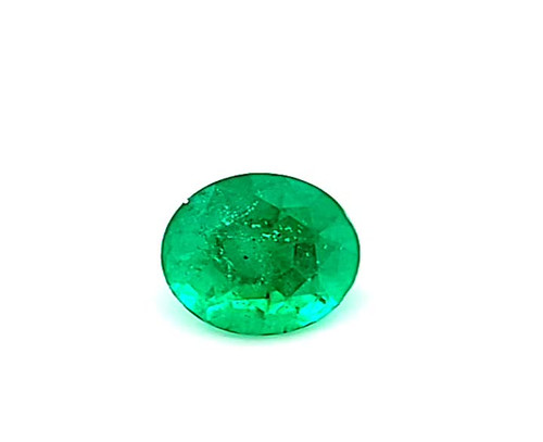 0.86ct Green Emerald Round Gem - Medium Dark Yellowish Green - $2460 USD