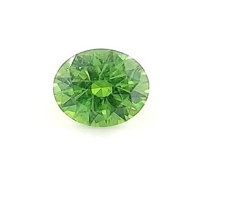 1.08ct Demantoid Garnet Round Gem - Vibrant Yellowish Green - $3593 USD