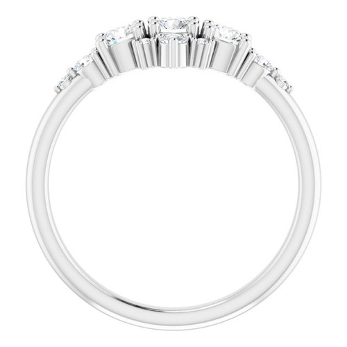 14K White 1/2 CTW Natural Diamond Three-Stone Band 