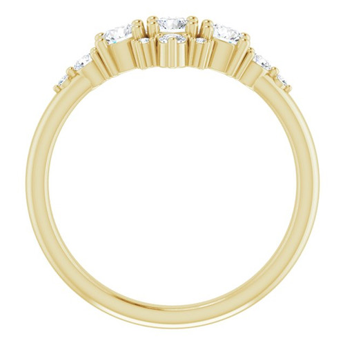 14K Yellow 1/2 CTW Natural Diamond Three-Stone Band 