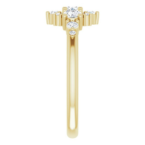 14K Yellow 1/2 CTW Natural Diamond Three-Stone Band 