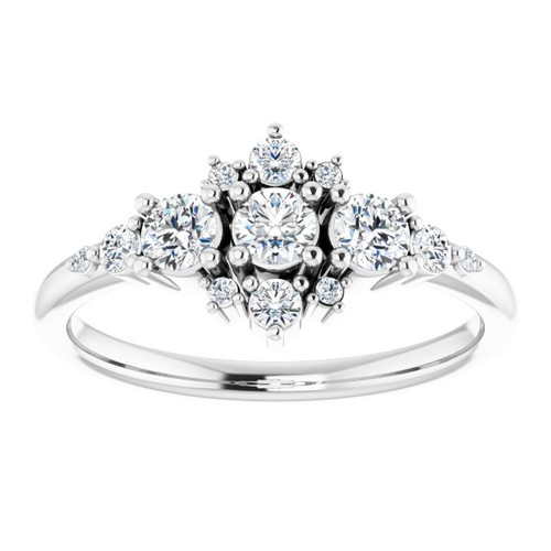 Platinum 1/2 CTW Natural Diamond Three-Stone Band 