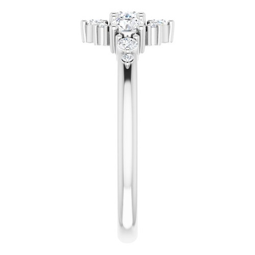 Platinum 1/2 CTW Natural Diamond Three-Stone Band 