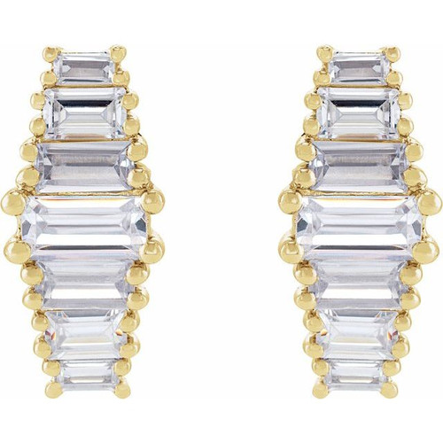 14K Yellow 1 1/2 CTW Lab-Grown Diamond Earrings
