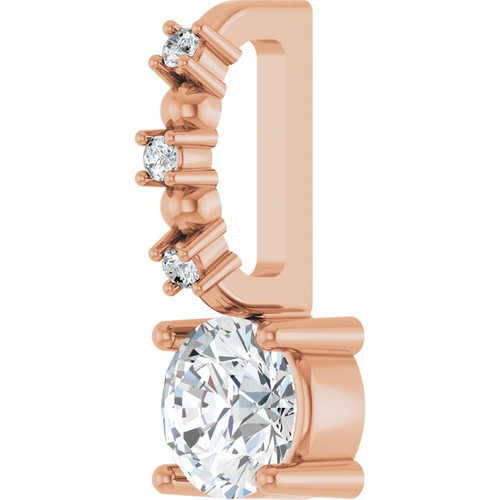 14K Rose 1/4 CTW Natural Diamond Charm/Pendant
