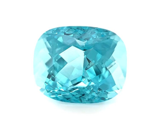 Cushion Shape, 12.35 carats Blue Paraiba Colored Apatite Gem, 13.43 x 13.4 x 9.58