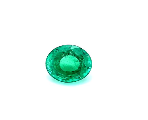 0.92 Carat Green Emerald Round Gem - Medium Dark Yellowish Green - $3359 USD
