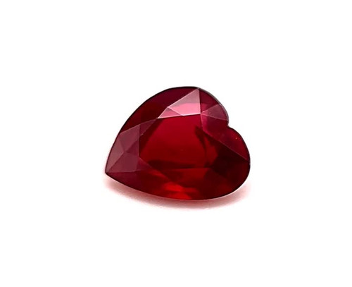 Heart Cut, 1.49 Carat, Fine Ruby Gemstone,, 6.69 x 6.9 x 3.65