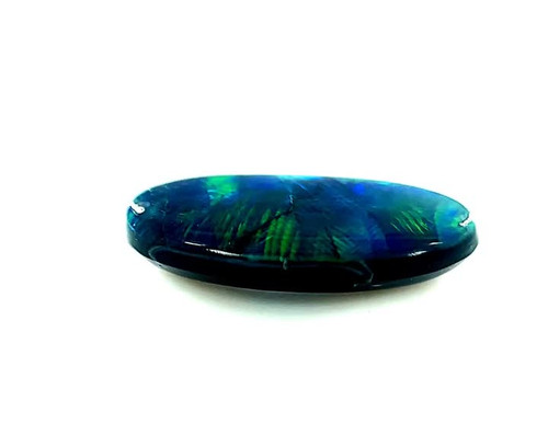 3.69 Carat Black Opal Oval with Play of Color - Unique Gemstone - $4862 USD