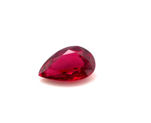 1.84 Carat Slightly Purplish Red Ruby Pear Gem - Medium Dark - $16200 USD