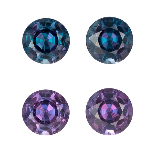 0.37 Carat Color Change Genuine Alexandrite Gem, Round Shape, 3.3 mm