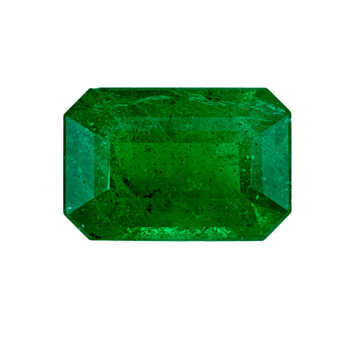 0.59 Carat Fine Green Emerald Gemstone in Octagon Cut, 6 x 4 mm