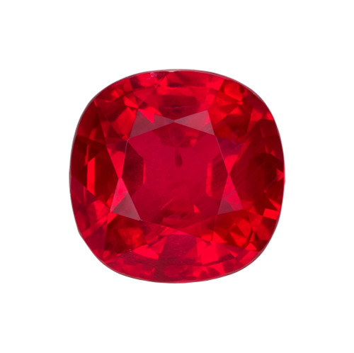 1.05 Carat Rich Ruby Gemstone, Cushion Shape, 6 x 5.9 mm