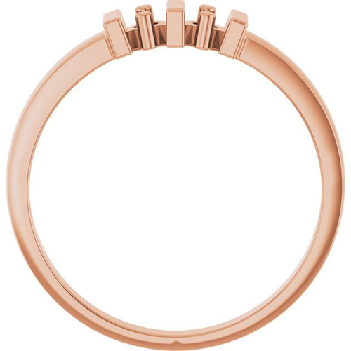 Family Ring Mounting in 18 Karat Rose Gold for Round Stone