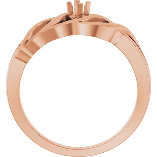 Family Freeform Ring Mounting in 18 Karat Rose Gold for Round Stone Family Freeform Ring Mounting in 18 Karat Rose Gold for Round Stone