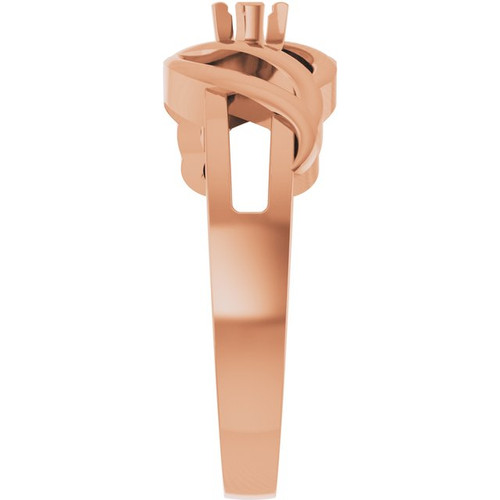 Family Freeform Ring Mounting in 18 Karat Rose Gold for Round Stone Family Freeform Ring Mounting in 18 Karat Rose Gold for Round Stone