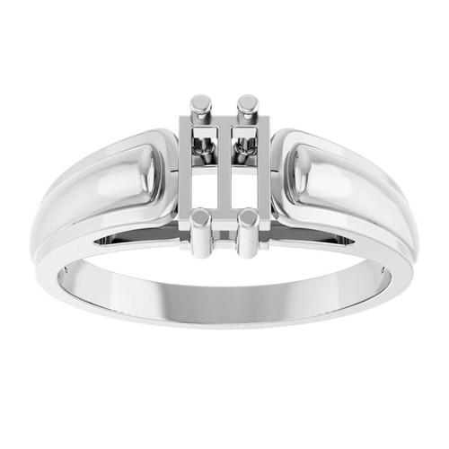 Family Ring Mounting in Platinum for Straight Baguette Stone