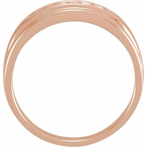 7 Stone Band Mounting in 14 Karat Rose Gold for Round Stone