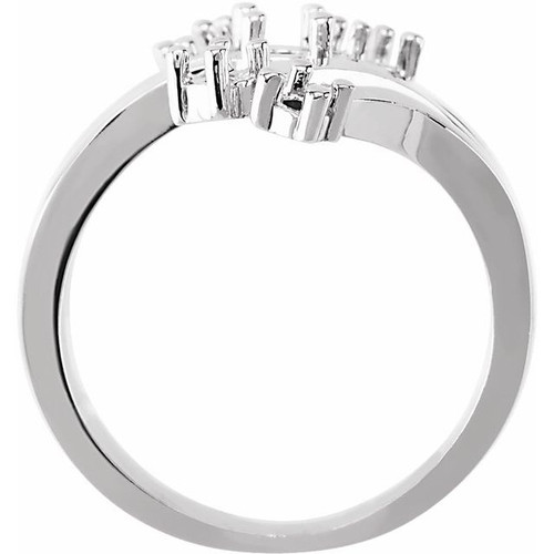 Accented Right Hand Ring Mounting in 18 Karat White Gold for Round Stone