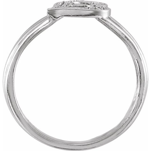 Initial Ring Mounting in 14 Karat White Gold