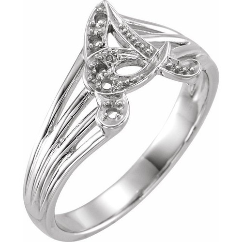 Initial Ring Mounting in Platinum