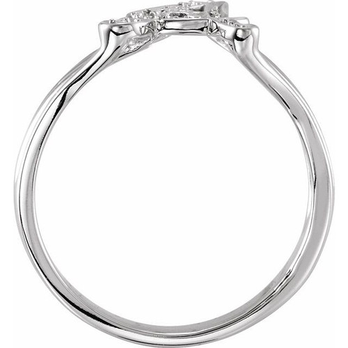 Initial Ring Mounting in 18 Karat White Gold