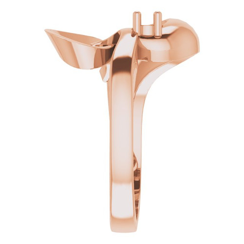 Family Heart Ring Mounting in 18 Karat Rose Gold for Round Stone