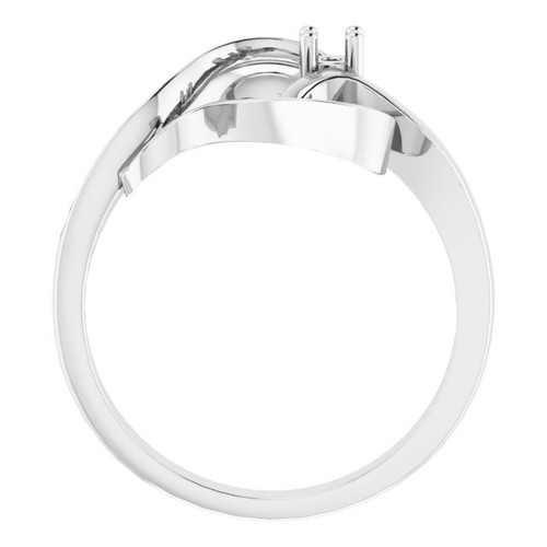 Family Heart Ring Mounting in Platinum for Round Stone Family Heart Ring Mounting in Platinum for Round Stone