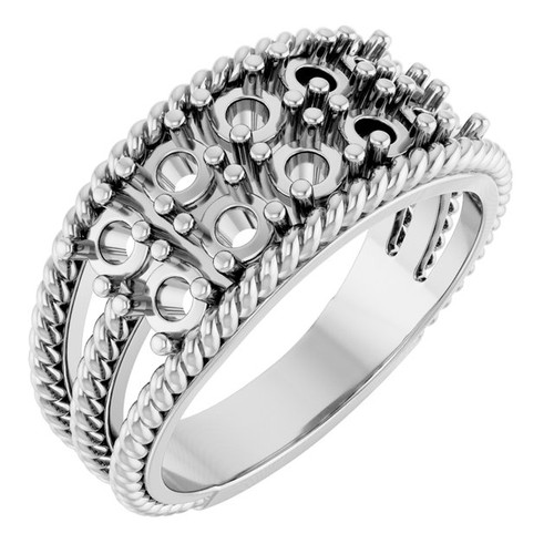 Family Negative Space Ring Mounting in Platinum for Round Stone