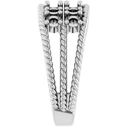 Family Negative Space Ring Mounting in Platinum for Round Stone