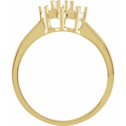 Cluster Ring Mounting in 10 Karat Yellow Gold for Round Stone