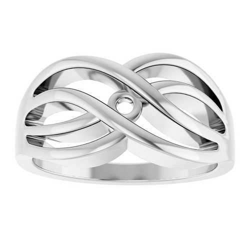 Family Criss Cross Ring Mounting in Platinum for Round Stone