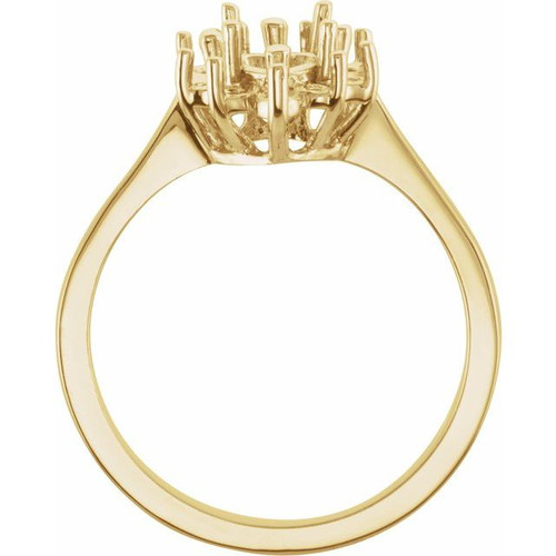 Halo Style Ring Mounting in 14 Karat Rose Gold for Heart Cut Stone