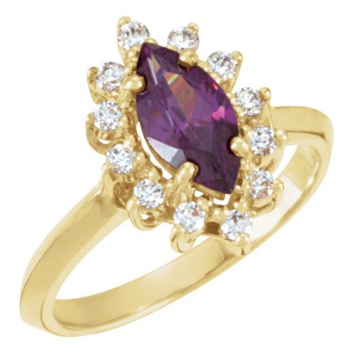 Halo Style Ring Mounting in 10 Karat White Gold for Marquise Stone