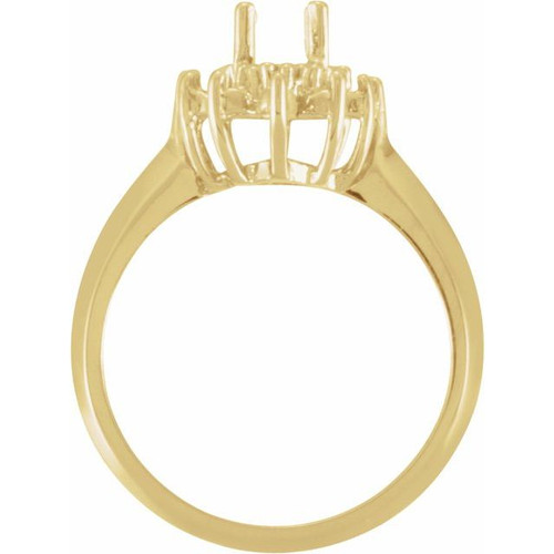 Halo Style Ring Mounting in 10 Karat White Gold for Marquise Stone