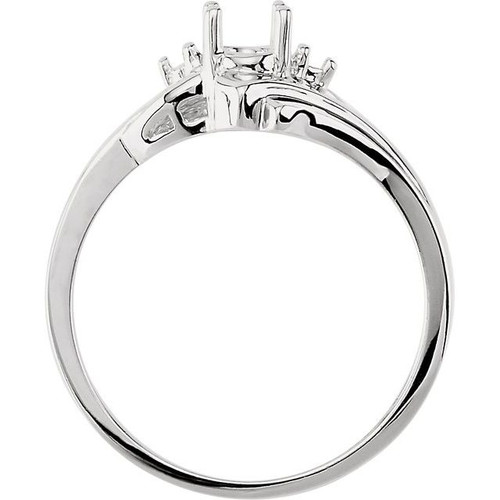 Accented Bypass Ring Mounting in 10 Karat Yellow Gold for Oval Stone