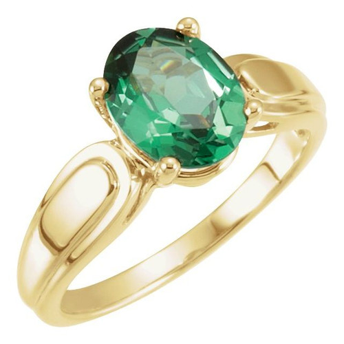 Solitaire Grooved Ring Mounting in 18 Karat Rose Gold for Oval Stone