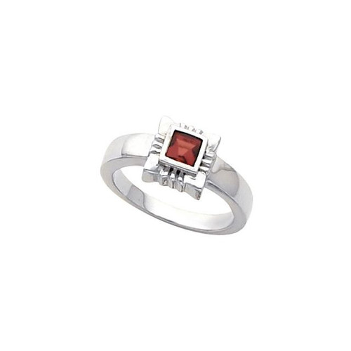 Bezel Set Ring Mounting in Sterling Silver for Square Stone