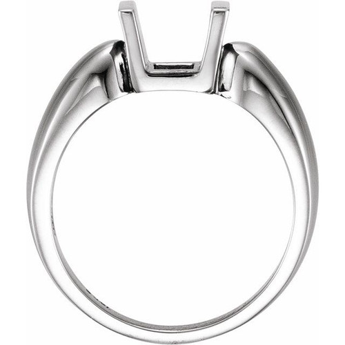 Channel Set Ring Mounting in Platinum for Square Stone