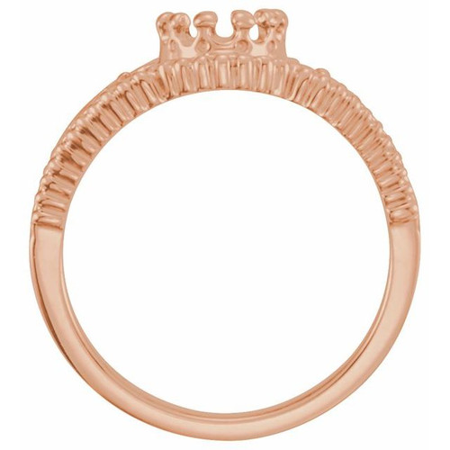 Vintage Inspired Solitaire Ring Mounting in 14 Karat Rose Gold for Oval Stone