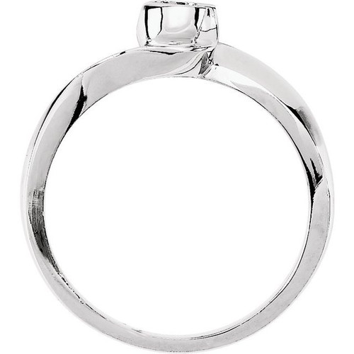 Bezel Set Bypass Ring Mounting in 10 Karat White Gold for Round Stone